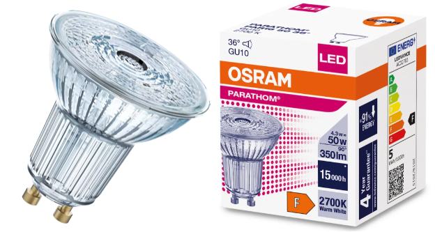 Светодиодная лампа OSRAM GU10 4,3W 2700K 220V 350Lm 36°